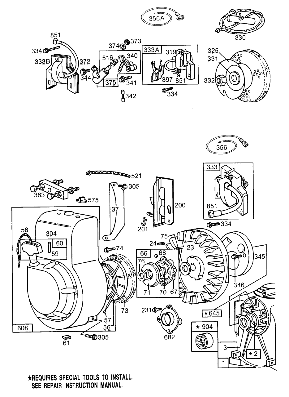 Blower Hsg,flywheel,rewind Diagram and Parts List for 81432-0641-XX  Briggs and Stratton Engine